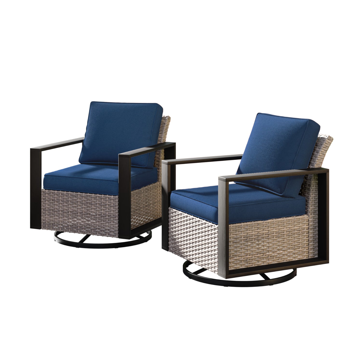 MeetLeisure M28 Patio Wicker Swivel Rocking Chair